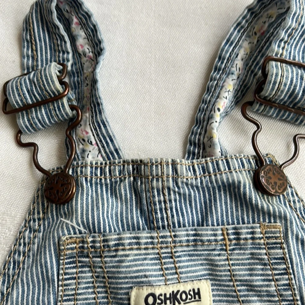 COPY - Vintage baby toddler OshKosh Bgosh striped overalls 12 mo. w/ floral pri…